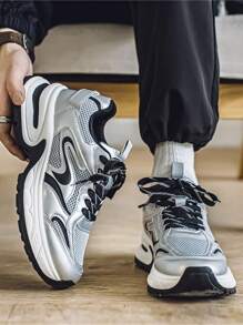 男士舒适休闲透气低帮运动鞋，时尚厚底运动鞋，秋季