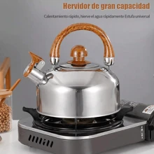 Juego de Cocina Completo de 6 Piezas en Acero Inoxidable de Alta Calidad - Sartenes Antiadherentes, Ollas Grandes, Cacerolas Versátiles y Cazos Resistentes para Preparar Deliciosas Comidas en el Hogar, Ideal para Cocineros Principiantes y Experimentados - Plateado - Ver 6