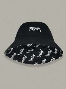 Double Sided Large Head Letter Graffiti Bucket Hat, Men's Sun Hat, Personalized Hawaiian Style Hat Men's Sun Hat Summer Hat, Suitable For Summer Outdoor Activities Such As Hiking And Fishing - A - View 14