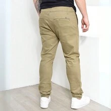 Men's Tailored Trousers With Knife Pocket And Premium Embossing - 可可 - 查看 2