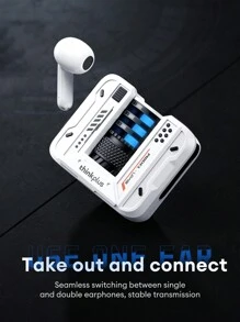 Lenovo Lenovo LP49 Bluetooth Earphones, Half-In-Ear Gaming & Music Dual Mode, 5.4 Smart Noise Cancellation, Long Lasting Battery, Ultra Cool Tech Design, Comfortable Fit For Smartphones & Laptops, Applicable For Huawei, Xiaomi