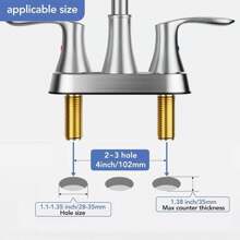 Matte Black/Brushed Nickel/Oil Rubbed Bronze Centerset Bathroom Faucet - 4" 3-Hole 2 Handle High Arc Design | 360° Swivel Spout & Drain Assembly | Solid Brass Construction | Modern Vanity Sink Set - Brushed Nickel - View 6