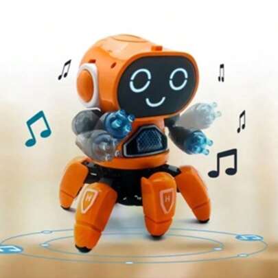 Robô elétrico de dança para crianças, Brinquedos Brilhantes Musicais, 6 Garras, Robô Polvo, Brinquedos Interativos Educativos, Digital Pet Gift