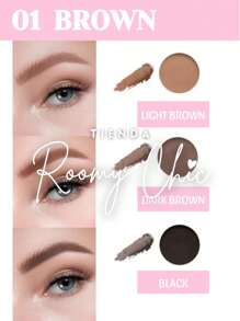 ROOMY CHIC Polvo Para Cejas Mate 3 Tonos Larga Duración Impermeable Alta Pigmentación Para Rellenar Definir Perfilar Y Diseñar Cejas Acabado Natural Waterproof Maquillaje Profesional Belleza & Salud Maquillaje Ojos Cejas - 02 Dark Brown - Ver 4