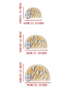 1 件手绘花卉图案浴室垫，仿羊毛纹理家居浴室装饰浴室地毯地毯户外地毯门垫秋季装饰浴室配件返校 - 彩色 - 查看 2