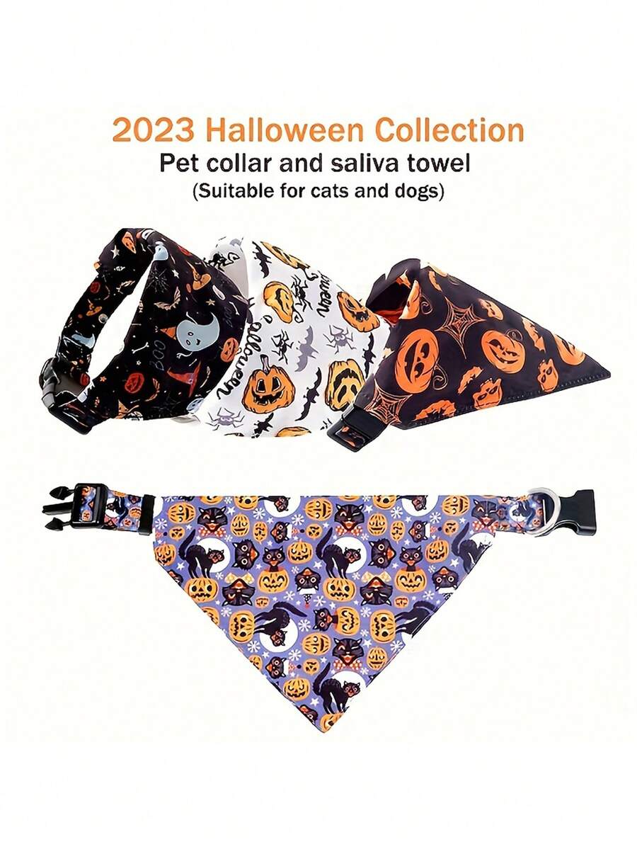 New Pet Supplies Halloween Dog Bandana Bib Collar, Cat Scarf Bibs for