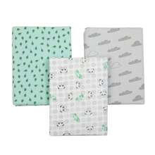 Chăn nỉ Composê 100% Cotton 80X50CM cho bé gái bé trai - Bộ 3 sản phẩm - màu xanh lá - Xem 2