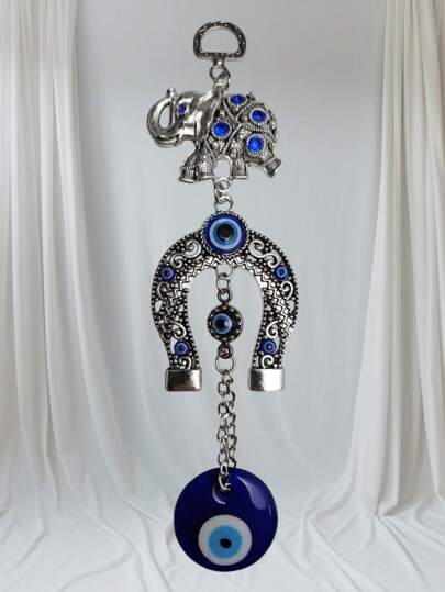 Elefante Com Olho Grego Enfeite Para Porta Parede