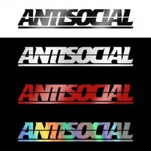 Autocollant de voiture Lettres antisociales Vitrophanie créative Décalcomanies en vinyle réfléchissant Décoration de fenêtre Moto Style Accessoires automobiles