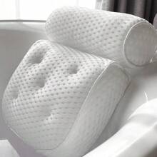 Luxury Bath Pillow Bathtub Pillow,Bath Pillows For Tub Neck And Back Support With Soft 4D Mesh Fabric And 7 Non-Slip Suction Cups, Relaxing Bath Accessories Spa Gifts - 白色 - 查看 1