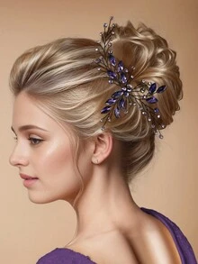 Phụ kiện trang trí tóc thủ công truyền thống Trung Quốc màu tím dành cho phụ nữ - Màu tím - Xem 5