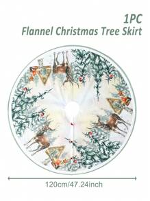 1Pc Christmas Tree Skirt, Christmas Tree Reindeer Design Christmas Tree Mat, Christmas Decorations, Holiday Festive Party Decorations, Christmas Tree Decorations, Home Decor, Xmas Decor, Christmas Gift, Christmas Ornament, Living Room Decor, 2026 New Year Decor