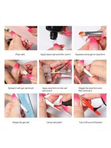 12 Type Dual Nail Forms 288PCS Builder Extension Gel Extra Long Curve Nail Molds For Nail Gel Design Salon & Home DIY - Clear - View 4