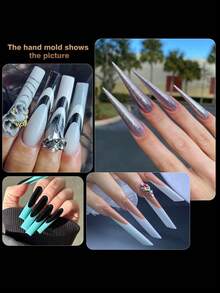 12 Type Dual Nail Forms 288PCS Builder Extension Gel Extra Long Curve Nail Molds For Nail Gel Design Salon & Home DIY - Clear - View 3