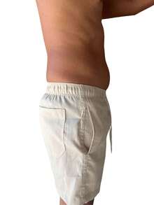 Mauricinho Premium Linen Bermuda Shorts For Men, Casual Beachwear, With Pocket - Màu be - Xem 3