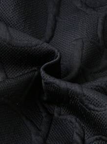 2 件套男童简约休闲拉链连帽衫和裤子套装，长袖 - 黑色 - 查看 5