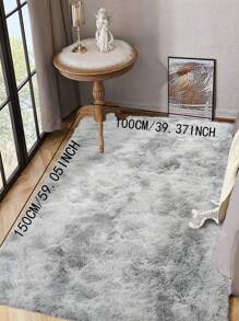 1入組撞色染色地墊，現代化鬆軟聚酯纖維地墊，適用於家庭、房間裝飾 - 淺灰色 - 查看 5