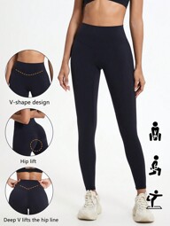 1 Piece High Waisted Hip Lifting Yoga Bottom Pants Breathable Nude Outdoor Pants Gym Running Training Legging
