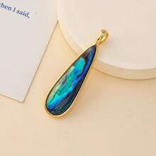 1pc Natural Freshwater Shell Long Water Drop Shape Pendant Charms For DIY Women Men Necklace Jewelry Making Accessories - 40x10mm - View 3