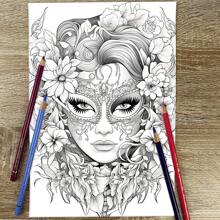 1pc 20-Page People Series Coloring Book, Featuring Cowboy, Dark Beauties, Each Page With Different Pattern Back To School,Mother's Day,Mom's Gift,Back To School,School Supplies - Multicolor - View 5