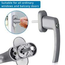 4Pcs Aluminum Window Handle Universal Espag Key Locking For Double Glazing  All Common Windows And Balcony Doors Gray Aluminum Alloy - 1 - View 3