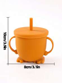 1 件儿童硅胶双柄学习饮料杯，吸管杯带零食杯盖，全新夏季系列