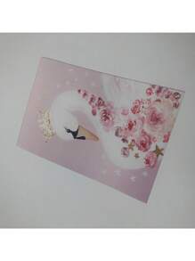 Bộ 3 tranh hoạt hình không khung 30x40cm, hình thiên nga hồng dễ thương trang trí phòng ngủ, tranh sơn dầu hình chim hồng hạc in hình poster cho phòng ngủ. - Hồng - Xem 9