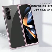 兼容三星 Galaxy Z Fold3/Fold4/Fold5/Fold6，电镀透明折叠盖，三层电镀，无缝密封，全身防摔，极简高级 - 藍色 - 查看 5