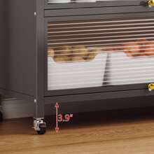 Kitchen Cabinet, Coffee Bar Station, Buffet Cabinet, Pantry Cabinet With Microwave Shelf 5 Tier Metal Sideboard Baker's Rack Coffee Bar Hutch Buffet Laundry Storage, With Wheels & Hooks - 黑色 - 查看 8