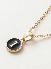 1 Stück Modische Halskette Mit Buchstaben-anhänger, Personalisierte Buchstaben-halskette Für Frauen Und Mädchen, Goldfarben, Geschenk-accessoires