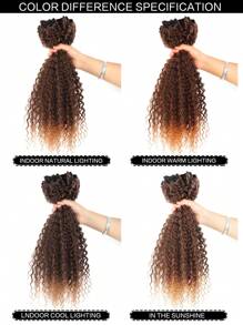 女士卷曲接发 20 英寸卷发接发 女士卷曲接发 日常派对用 - 漸層棕色 - 查看 8