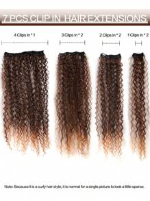 女士卷曲接发 20 英寸卷发接发 女士卷曲接发 日常派对用 - 漸層棕色 - 查看 5