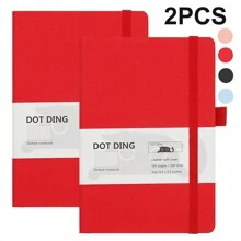 2 件 A5 点状笔记本，100GSM 厚纸皮革软封面计划器适用于学生文具办公学校用品返校季礼物送给朋友和学生 - 彩色 - 查看 13