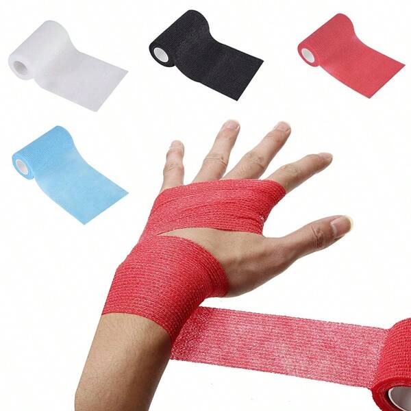5pcs Elastic Bandage Self-Adhesive Finger Wrist Palm Ankle Anti-Theft Wrapping Tape Sports Tape Bandage Non Woven Elastic Sports Self-Adhesive Elastic Bandage Wrap Tape Elastomer Knee Finger Ankle Palm Shoulder Support Pad Non Woven Sports Bandage Skin Patch Adhesive Bandage Gym Accessories Sales Sports Tape