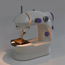 美标家用便携式多功能半自动电动小型台式厚料缝纫机居家必备满足不同裁缝需求（工作电压6V） - 紫色 - 查看 4
