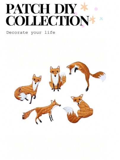 1 Piece Diverse Shape Fox Clothes Stickers Iron On DIY Creative Fashion Patch Bag Decoration Summer, School