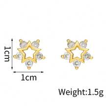 1 Cặp bông tai đính đá Zirconia hình chuồn chuồn, chim và hoa thiết kế sang trọng, đa năng cho các dịp và ngày lễ của phụ nữ - Vàng - Xem 12