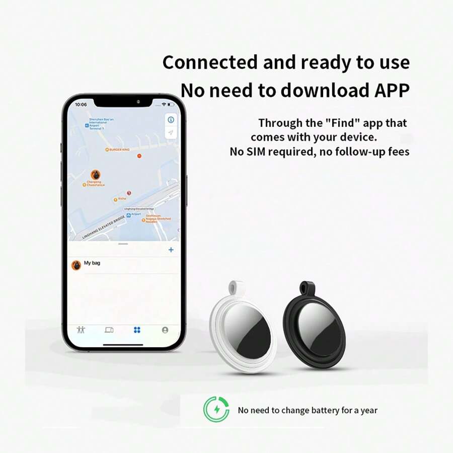 1 个蓝牙追踪器，智能标签兼容 Apple Find My（仅限 IOS），GPS 定位器追踪设备，用于汽车、钥匙、钱包、行李、宠物物品，可与智能手机和平板电脑配合使用 - 彩色 - 查看 1