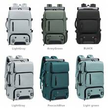 Multi-Functional Large Capacity Travel Backpack With Shoe Compartment, Dacron Lightweight Laptop Daypack With Charging Port, Fashion Travel Commuter Bag, Airline-Approved Laptop Schoolbag - 淺灰色 - 查看 4