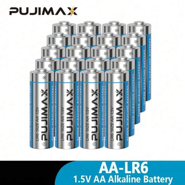 PUJIMAX 4/8/12/16/20 piezas de batería alcalina AA de 1,5 V, adecuadas para control remoto, despertador, timbre de puerta, llave de automóvil, linterna, de alto rendimiento, duraderas y de larga duración, suministro especial de tiras de luces navideñas [Batería no recargable, no cargar]