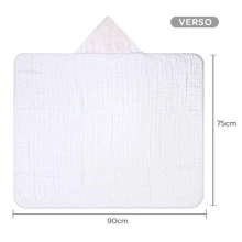 Soft Baby Bath Towel 100% Cotton 3 Layers Of Diaper With Hood 90X75CM Embroidered - 粉色 - 查看 3