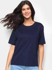 Women's Shirt 40.1 Peruvian Premium Mesh 96% Cotton With 4% Elastane Various Colors - 藏蓝色 - 查看 2