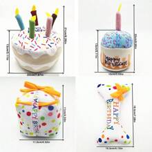 1pc Pet Plush Doll Birthday Cake With Built-In Sound, Cat Pillow Interaction Gift, Dog Boredom Cake, Pet Birthday Party Decor