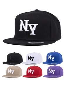 1pc, Gothic Letter NY, 3D Embroidered Baseball Cap, Baseball Game Fits,Basketball,Fall Fits,Sports Style,90's Outfit,Bright Colors,For Men,Sports Hip-Hop Cap, Adjustable Outdoor Sun Protection Casual Cap For Travels, Parties And Beach Halloween - Solid Color - View 1