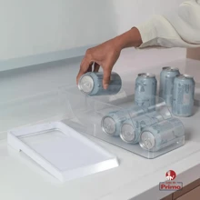 Refrigerator Can Organizer For 9 Units Multipurpose Acrylic With White Scroll Or - White - View 3