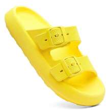 Men's Cloud Flip Flops Slide Sandal Two Straps Comfortable Birken Buckle - 黃色 - 查看 6