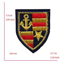 2 件金色银色男士服装肩章，刺绣徽章标签贴片适用于外套、帽子、包包、服装配饰 DIY 熨烫 - 2pcs - 查看 11