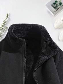 Women's Versatile Outdoor Double-Sided Fleece Jacket - Black - View 3