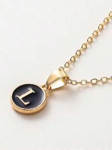 1 Stück Modische Halskette Mit Buchstaben-anhänger, Personalisierte Buchstaben-halskette Für Frauen Und Mädchen, Goldfarben, Geschenk-accessoires