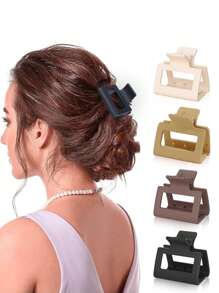 3 Stück Haarklammern mit doppelter Zahnreihe für dünnes Haar, 4,1 cm (ca. 1,6 Zoll) mittlere Größe, matte rutschfeste Kurzhaar-Accessoires für Frauen und Mädchen, Lässig Hair Jaw Clip, Haarklammern, Haarklemmen, Haarfänger-Clip, Schulsachen, College
